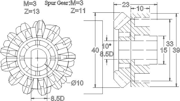 Double gear AB1