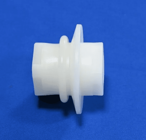 Flange conveyor roller component for PCB wet processing lines, showing material inspection and reliable conveying performance