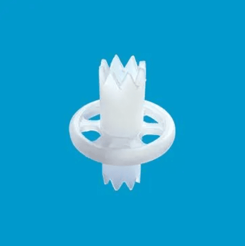 Hard plastic PCB wheel disc used for stable conveyor support and board positioning in PCB wet processing lines