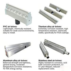 functions and advantages of air knives made of different materials