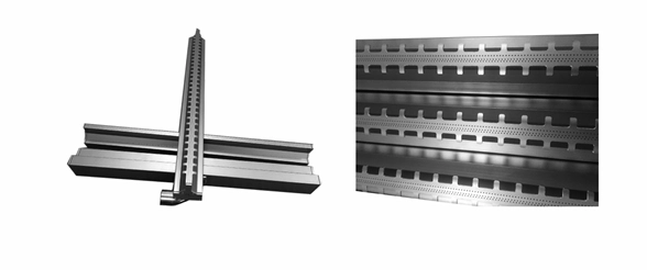 Close-up of tiny hole air knife's fine micro-jet holes designed to provide a focused airflow for drying delicate FPC circuit boards quickly and efficiently